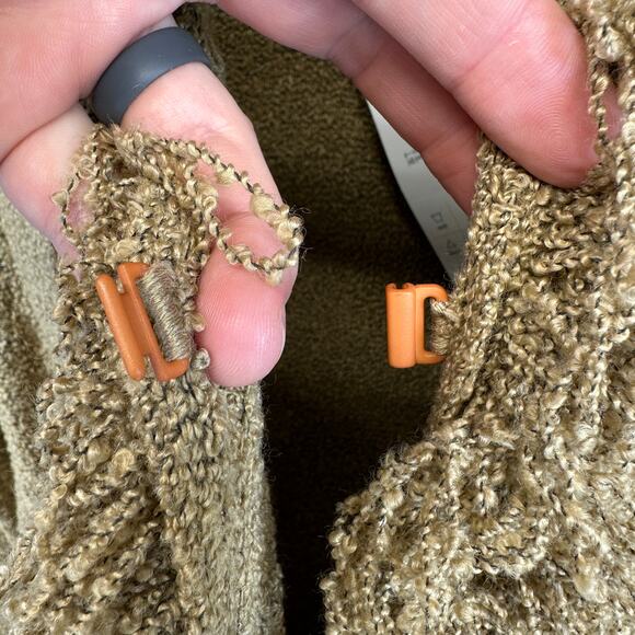 Dialogue Sweater Womens Size XS Brown Acrylic Blend Boucle Fringe Cardigan NWT - Picture 6 of 15